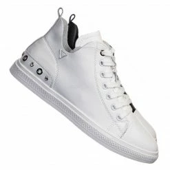 Aquapillar New Constant5 Leather Rhinestone Fashion Sneakers - Womens Casual High Top Shoes