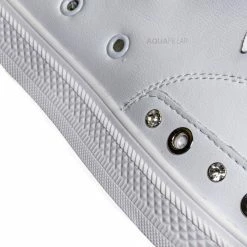 Aquapillar New Constant5 Leather Rhinestone Fashion Sneakers - Womens Casual High Top Shoes