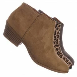 Aquapillar New Mug Western Low Chunky Block Heel Bootie - Women Ankle Boots W Stack Heel