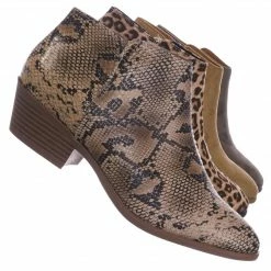 Aquapillar New Mug Western Low Chunky Block Heel Bootie - Women Ankle Boots W Stack Heel