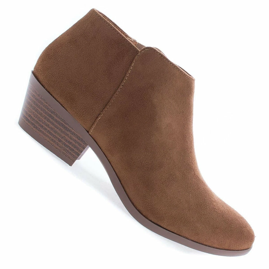 Aquapillar New Mug Western Low Chunky Block Heel Bootie - Women Ankle Boots W Stack Heel