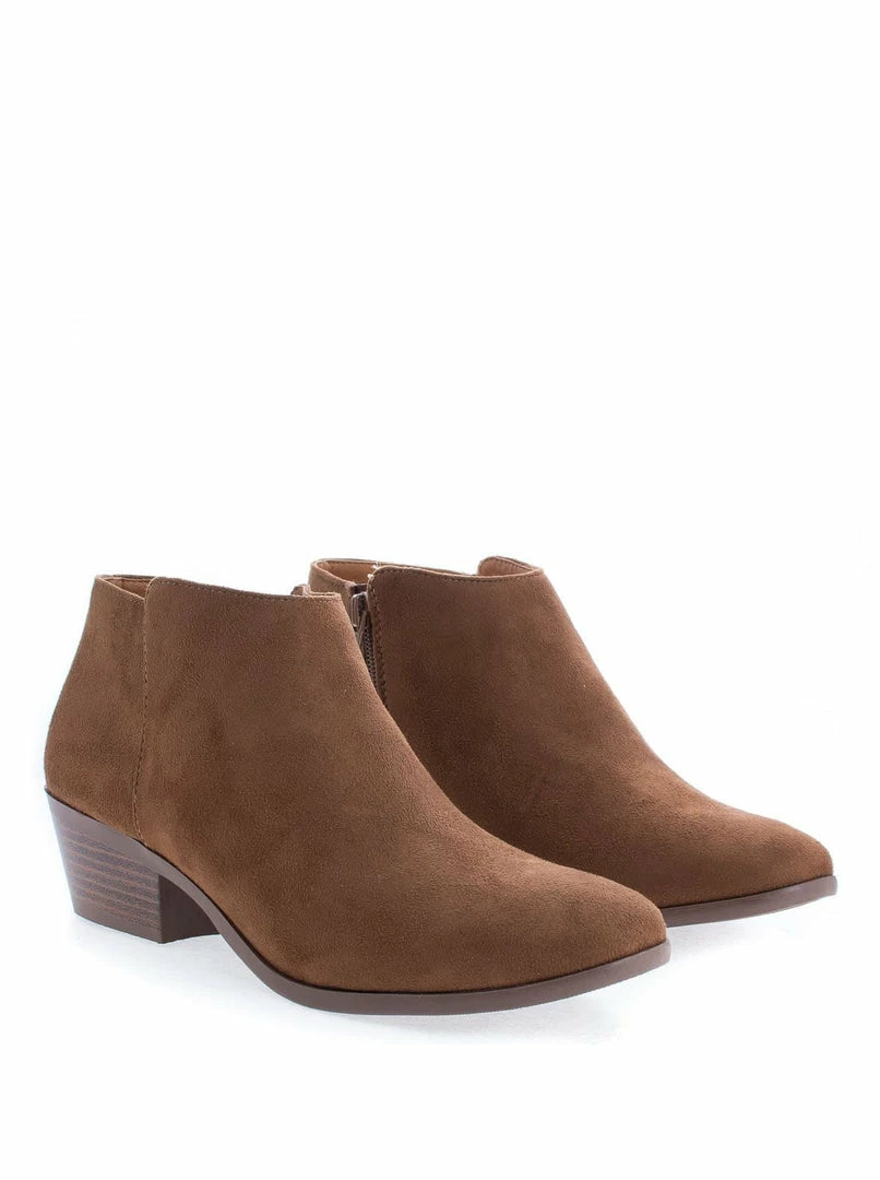 Aquapillar New Mug Western Low Chunky Block Heel Bootie - Women Ankle Boots W Stack Heel