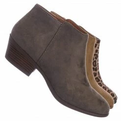 Aquapillar New Mug Western Low Chunky Block Heel Bootie - Women Ankle Boots W Stack Heel