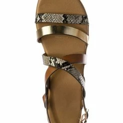 Aquapillar Pansy24 Lightweight Foam Flatofrm Sandal - Platform Strappy Mix Print Flat Shoes New