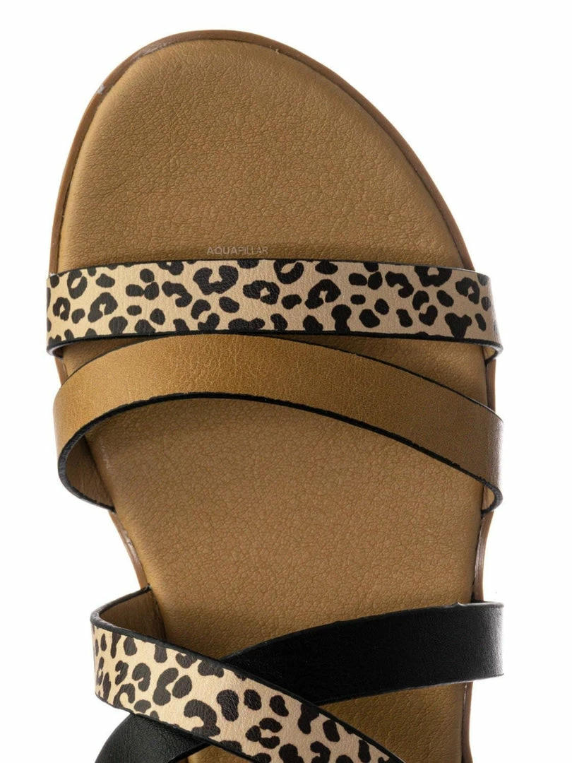 Aquapillar Pansy24 Lightweight Foam Flatofrm Sandal - Platform Strappy Mix Print Flat Shoes New