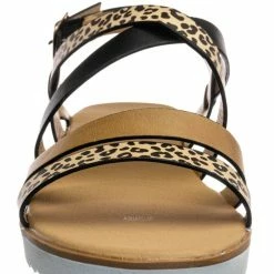 Aquapillar Pansy24 Lightweight Foam Flatofrm Sandal - Platform Strappy Mix Print Flat Shoes New