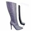 Aquapillar Pledge27 Pointed Toe Knee High Heel Dress Sandal W Checker Solid & Glitter New