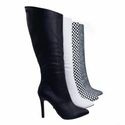 Aquapillar Pledge27 Pointed Toe Knee High Heel Dress Sandal W Checker Solid & Glitter New