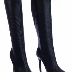 Aquapillar Pledge27 Pointed Toe Knee High Heel Dress Sandal W Checker Solid & Glitter New