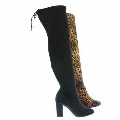 Aquapillar New Snivy OTK Over Knee Thigh Slouchy Boots - Women Back Lace Tie & Block Heel