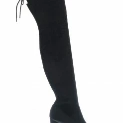 Aquapillar New Snivy OTK Over Knee Thigh Slouchy Boots - Women Back Lace Tie & Block Heel