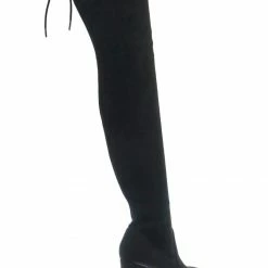 Aquapillar New Snivy OTK Over Knee Thigh Slouchy Boots - Women Back Lace Tie & Block Heel