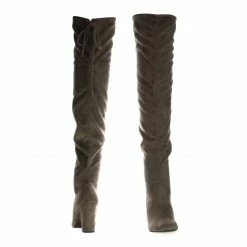 Aquapillar New Snivy OTK Over Knee Thigh Slouchy Boots - Women Back Lace Tie & Block Heel