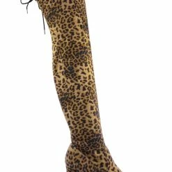 Aquapillar New Snivy OTK Over Knee Thigh Slouchy Boots - Women Back Lace Tie & Block Heel