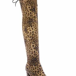 Aquapillar New Snivy OTK Over Knee Thigh Slouchy Boots - Women Back Lace Tie & Block Heel