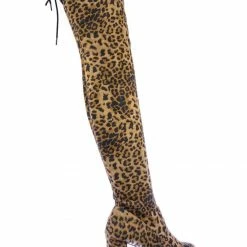 Aquapillar New Snivy OTK Over Knee Thigh Slouchy Boots - Women Back Lace Tie & Block Heel