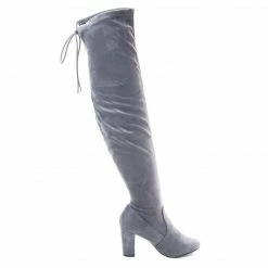 Aquapillar New Snivy OTK Over Knee Thigh Slouchy Boots - Women Back Lace Tie & Block Heel