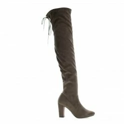 Aquapillar New Snivy OTK Over Knee Thigh Slouchy Boots - Women Back Lace Tie & Block Heel