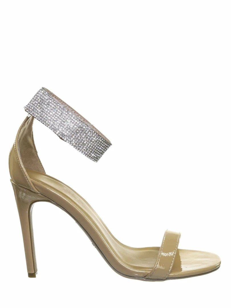 Aquapillar New Timeless30 Rhinestone Ankle Strap Sandal - Women High Heel Open Toe Evening Shoe