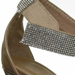 Aquapillar New Timeless30 Rhinestone Ankle Strap Sandal - Women High Heel Open Toe Evening Shoe