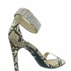 Aquapillar New Timeless30 Rhinestone Ankle Strap Sandal - Women High Heel Open Toe Evening Shoe