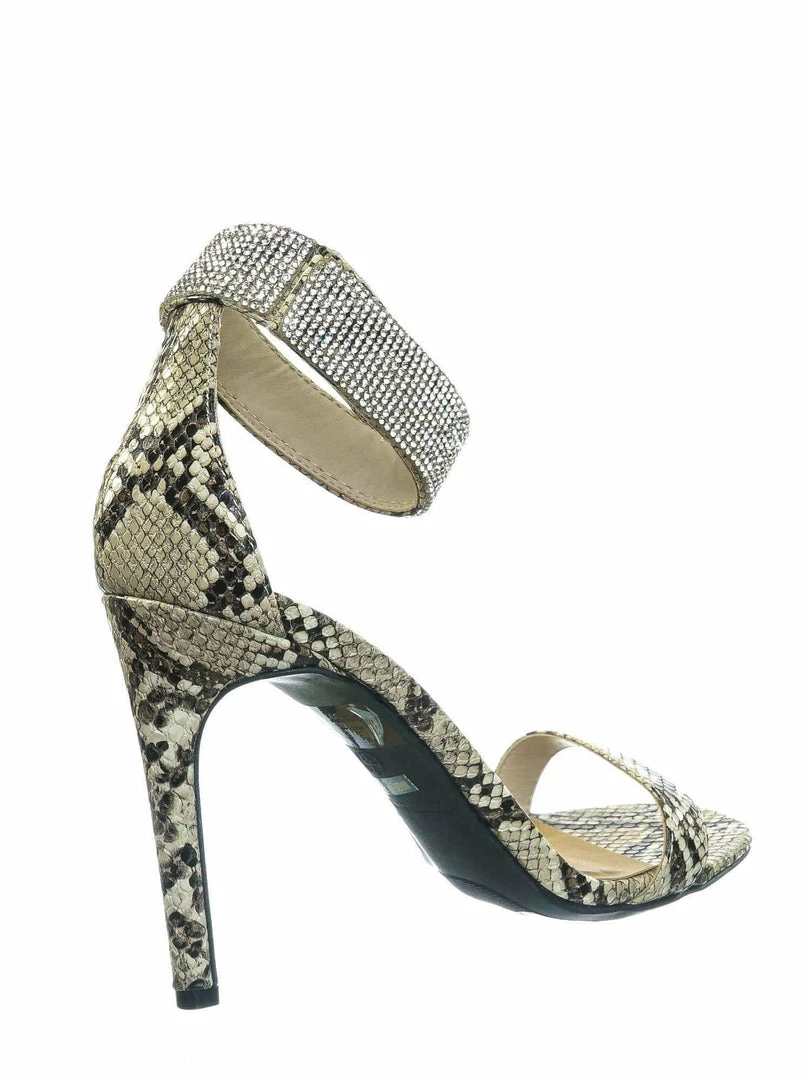 Aquapillar New Timeless30 Rhinestone Ankle Strap Sandal - Women High Heel Open Toe Evening Shoe