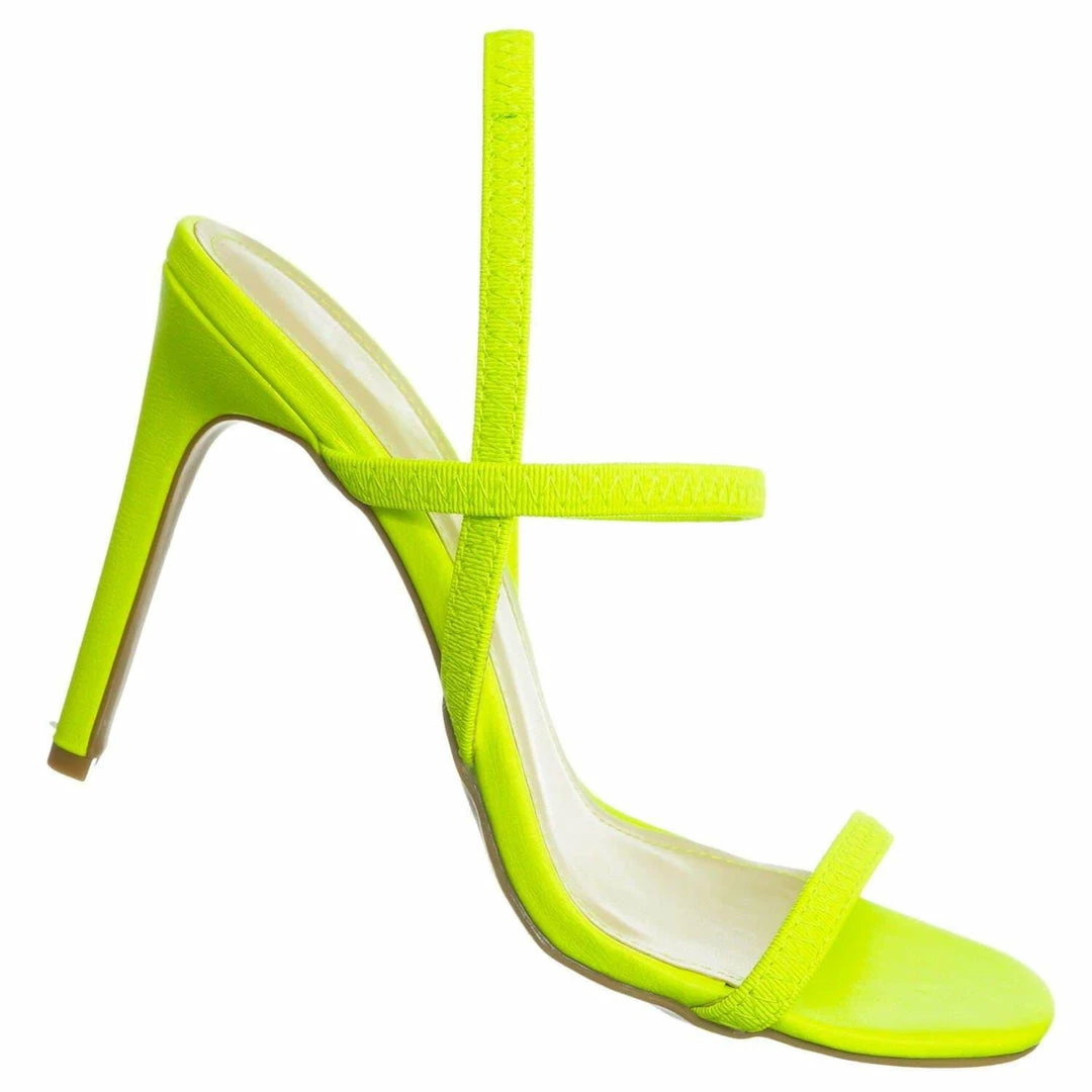 Aquapillar Timeless34 Thin Elastic Strap High Heel Sandal - Women Open Toe Stretchy Shoes