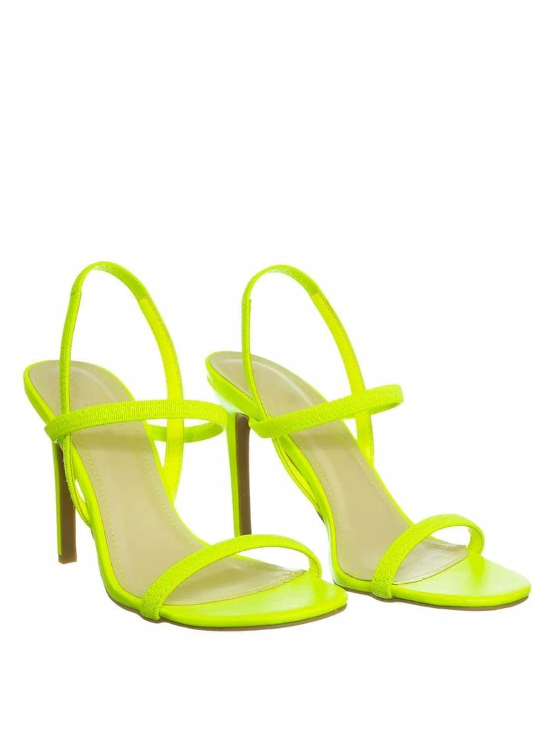 Aquapillar Timeless34 Thin Elastic Strap High Heel Sandal - Women Open Toe Stretchy Shoes