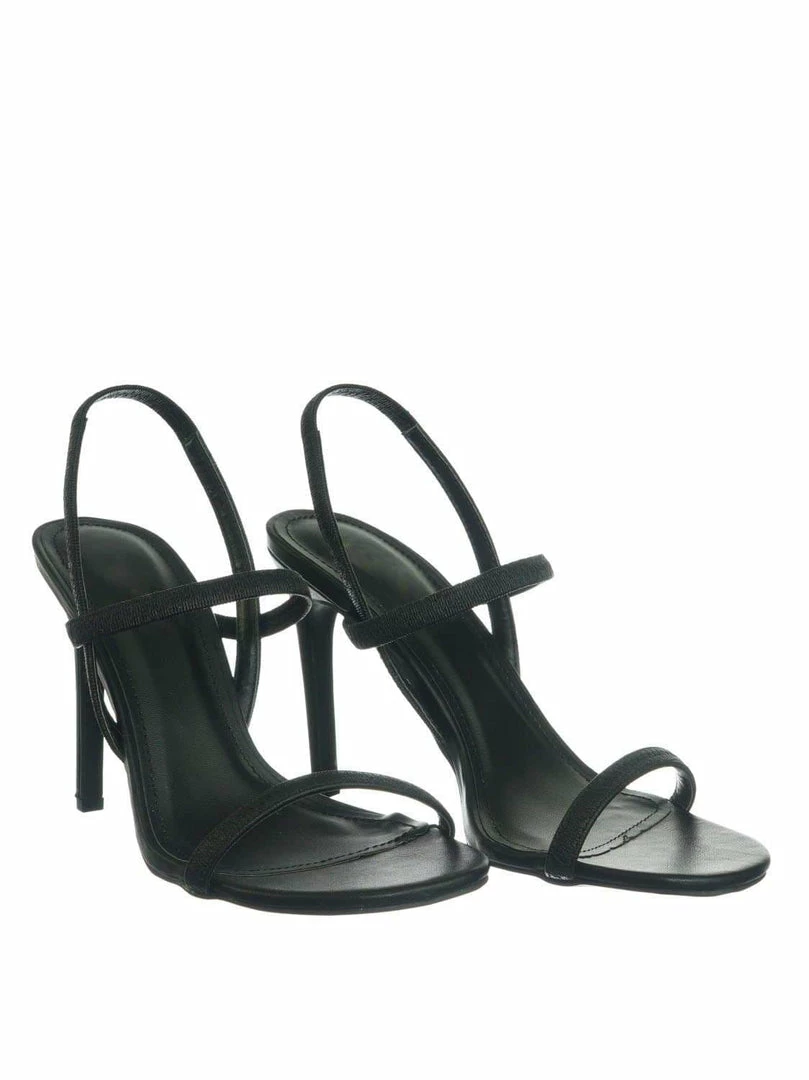 Aquapillar Timeless34 Thin Elastic Strap High Heel Sandal - Women Open Toe Stretchy Shoes