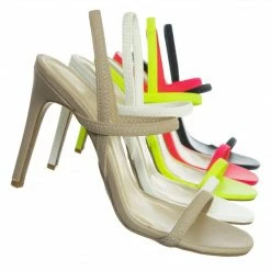 Aquapillar Timeless34 Thin Elastic Strap High Heel Sandal - Women Open Toe Stretchy Shoes