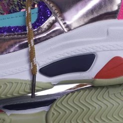 Aquapillar New Tubuler04 Metallic Glitter Sequins Fashion Daddy Sneaker W Heavy Rubber Outsole