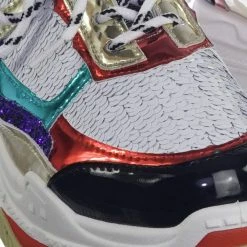 Aquapillar New Tubuler04 Metallic Glitter Sequins Fashion Daddy Sneaker W Heavy Rubber Outsole