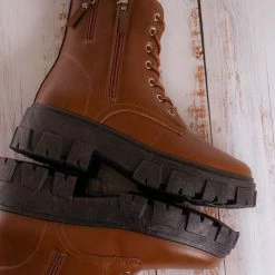 Forever Link Atlantic06 Double Zipper Lace Up Combat Bootie New