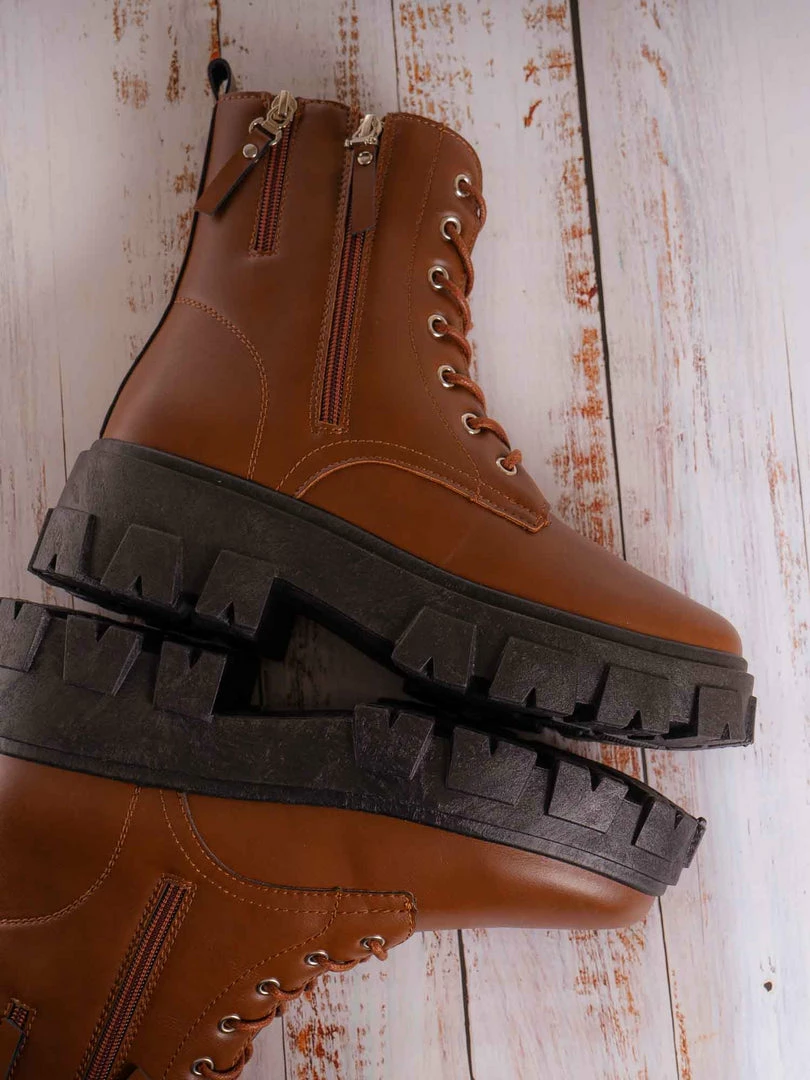 Forever Link Atlantic06 Double Zipper Lace Up Combat Bootie New