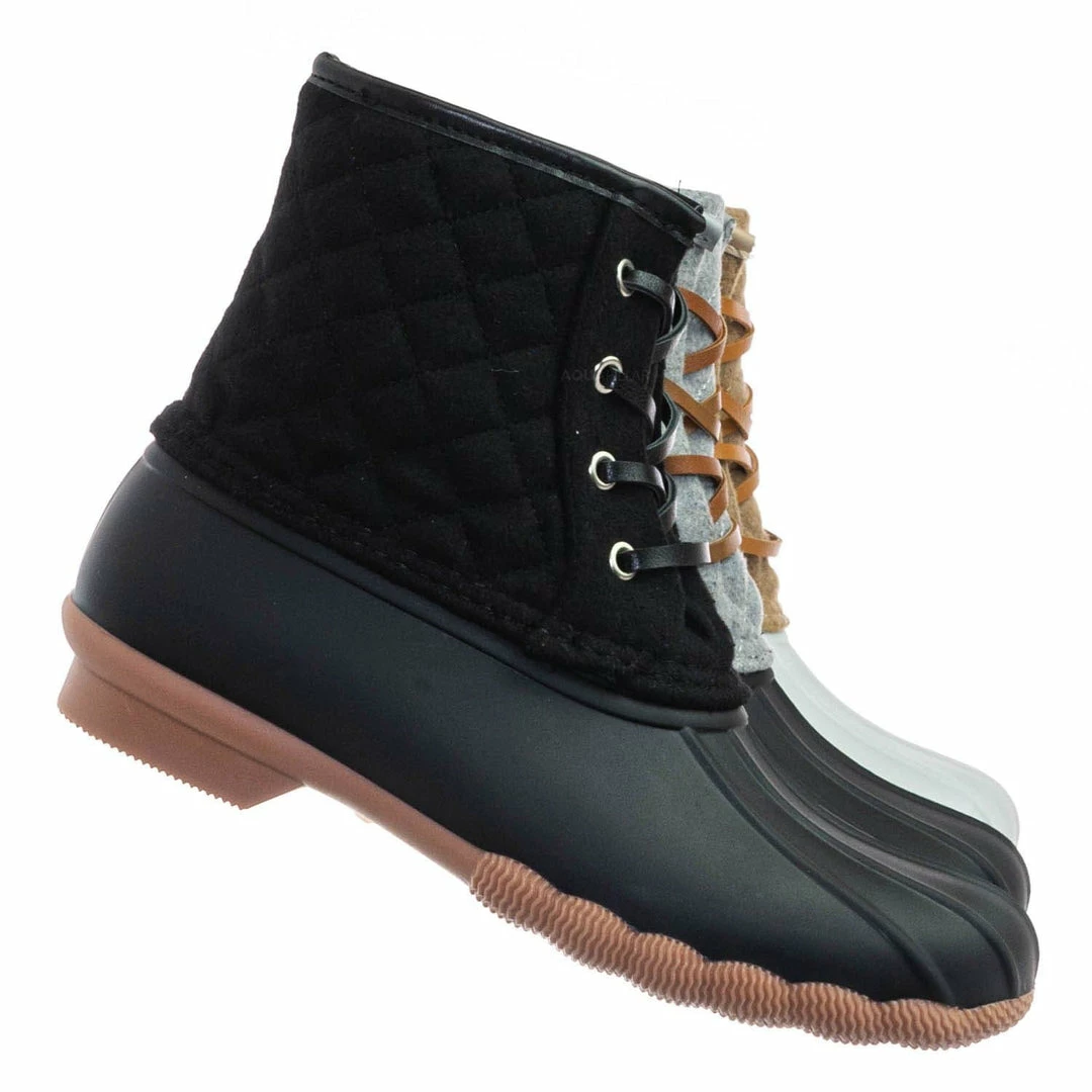Top Moda Leo2 Waterproof Lace Up Boots - Quilted Felt Lining Ankle Height Bootie