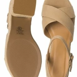 Soda Beauty Espadrille Jute Rope Platform Clog, Womens Ankle Strap Sandal New