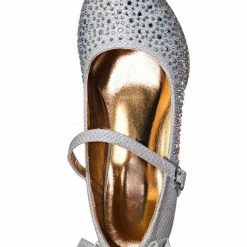 Little Angel Tasha004E Girl Rhinestone Crystal Mary Jane Pump - Kids Block Heel Dress Shoes New