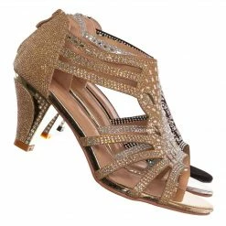 Forever Link Perform60 Rhinestone Crystal High Heel Sandal - Women Glitter Dress Shoes