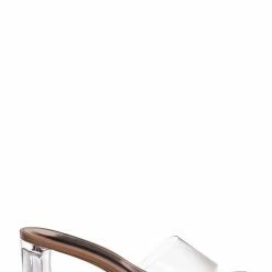Bamboo Lucent01 Block Heel Glass Slipper, Clear Vinyl Dress Sandal