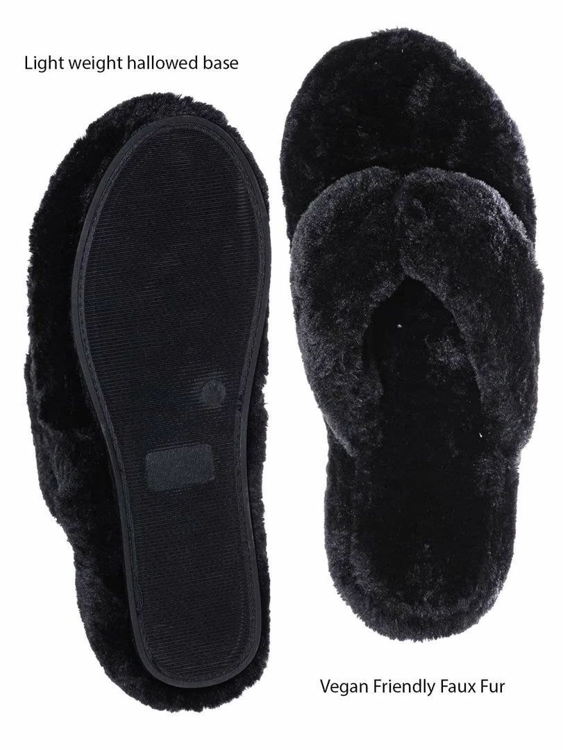 Bamboo New Warmness05 Fluffy Faux Rabbit Fur Sandal - Flatform Thong Flip Flop Slipper