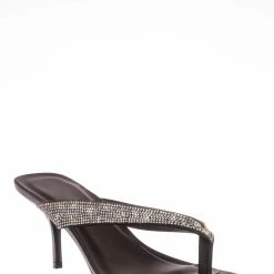 Anne Michelle Reform16 Rhinestone High Heel Slide, Women Crystal Dress Sandal New