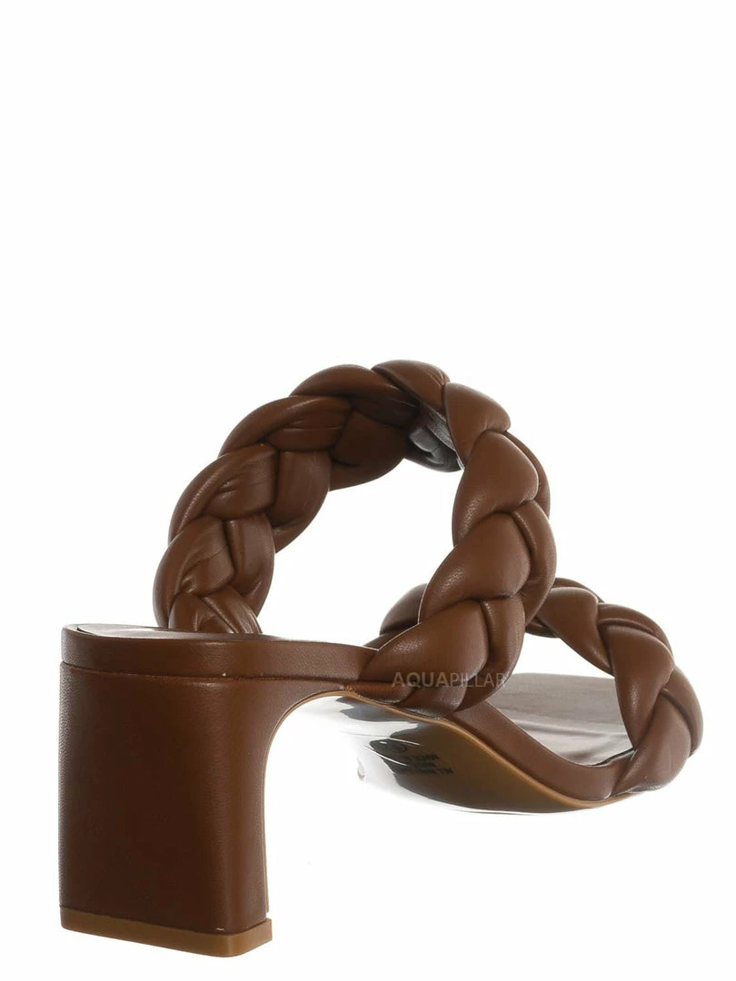 Soda Alto Block Heel Woven Slipper - Women Braided Sandal