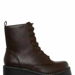 Soda Fling Utilitarian Combat Boots On Chunky Platform - Unisex Bootie. New