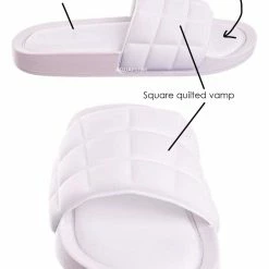 Forever Link New Comex16 Boho Quilted Padded Sandal - Women Slide Molded Footbed Slipper Sandal