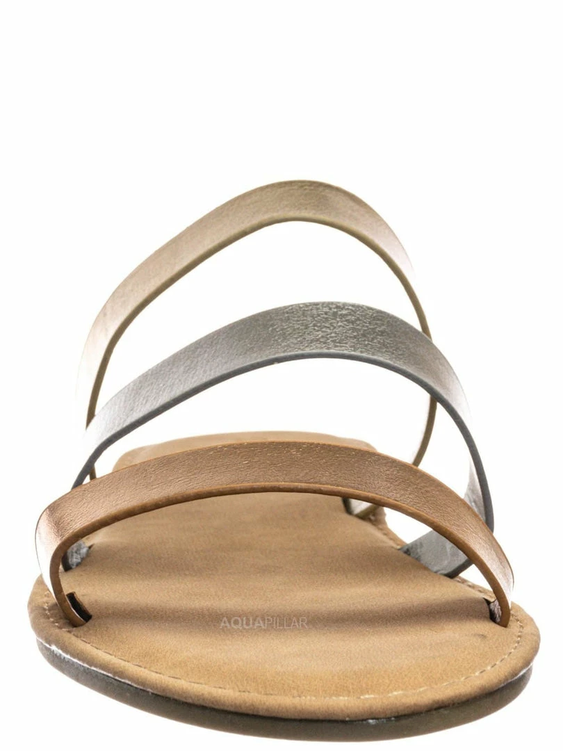 Sunny Feet Waterfront70 3 Strap Open Toe Slide In Sandal - Women Color Block Slippers