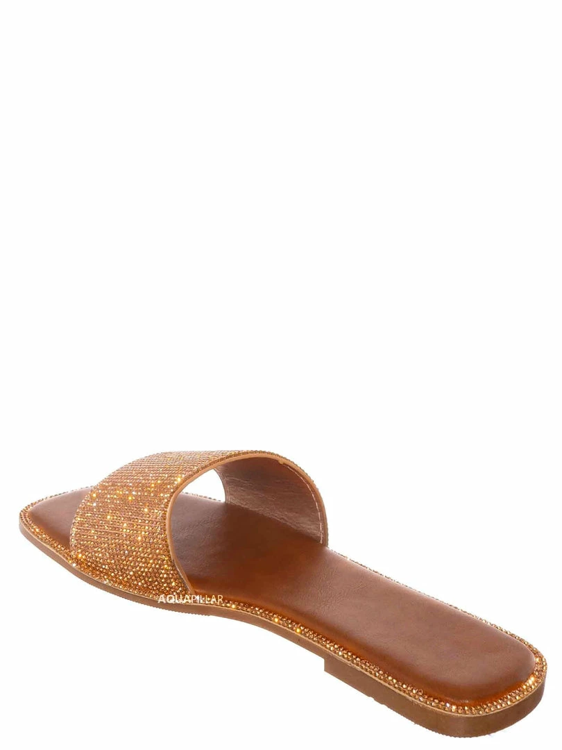 Bonnibel Amita3 Rhinestone Slip On Flat Sandal, Women Slipper New