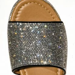 Forever Link Luxury96 Rhinestone Glitter Flatform Sandal - Women Ankle Strap Crystal Platform New