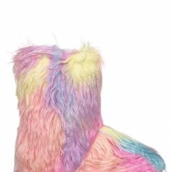 Bamboo Alice11KA Toddler Fluffy Faux Fur Mukluk - Baby Girl Rainbow Winter Slipper Boot New