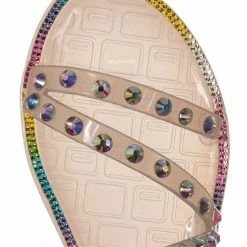 Bamboo Alison01 Lucite Rhinestone Jelly Sandal - Punk Rock Gladiator Rainbow Flats
