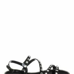 Bamboo Alison01 Lucite Rhinestone Jelly Sandal - Punk Rock Gladiator Rainbow Flats